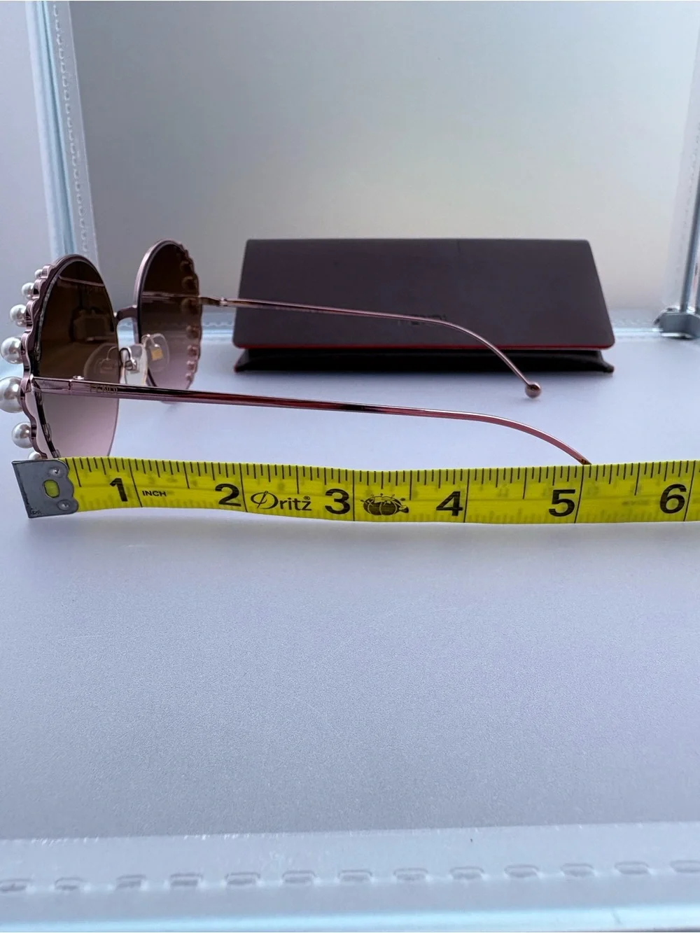 Fendi Pearl Rim Round Sunglasses FF0295/S 35J53 Rose Gold Pink Gradient - Picture 15 of 17